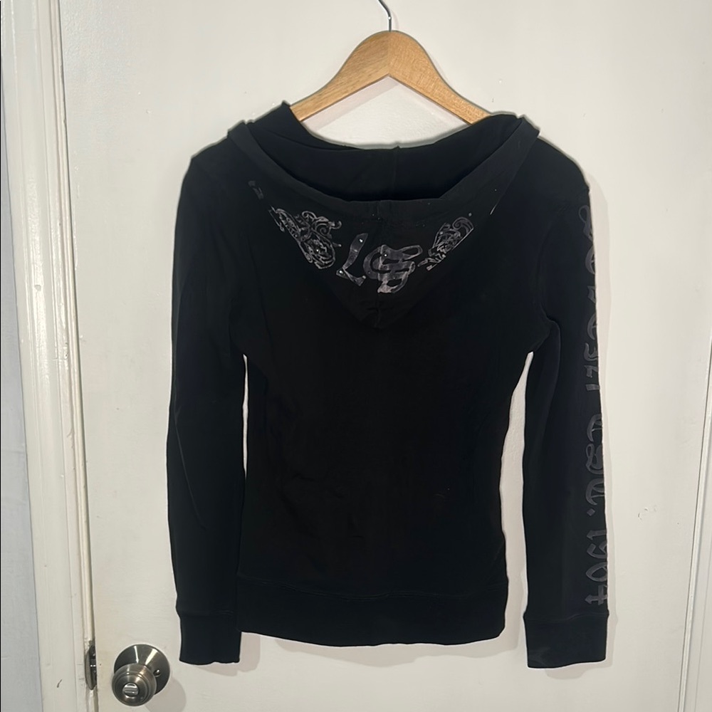 Y2K Rhinestone Design Black Sweat Suit - Picture 8 of 12
